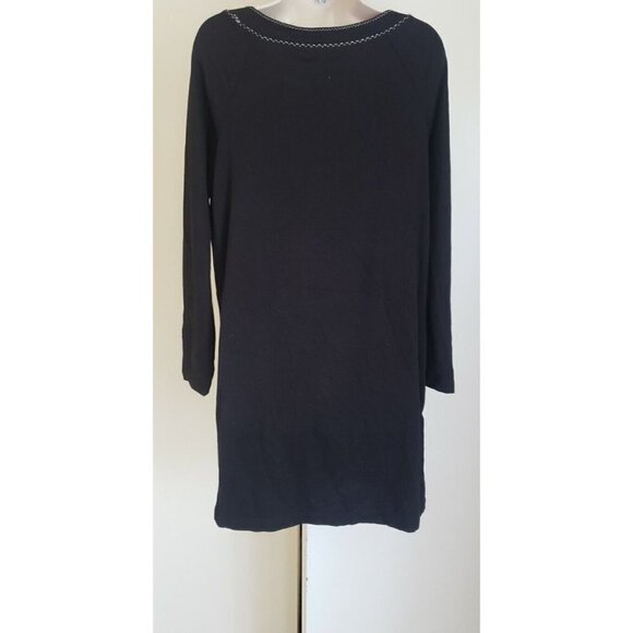 NWT $98 MAX STUDIO LONG SLEEVE KANGAROO POCKET BLACK T-SHIRT SHEATH DRESS SZ M - Picture 6 of 7